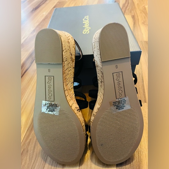 NWOT Style & Co. Women's Arloo Strappy Elastic Wedge Sandals - Picture 5 of 7